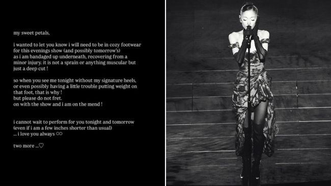 Ariana Grande shared the update before her final two performances. 
