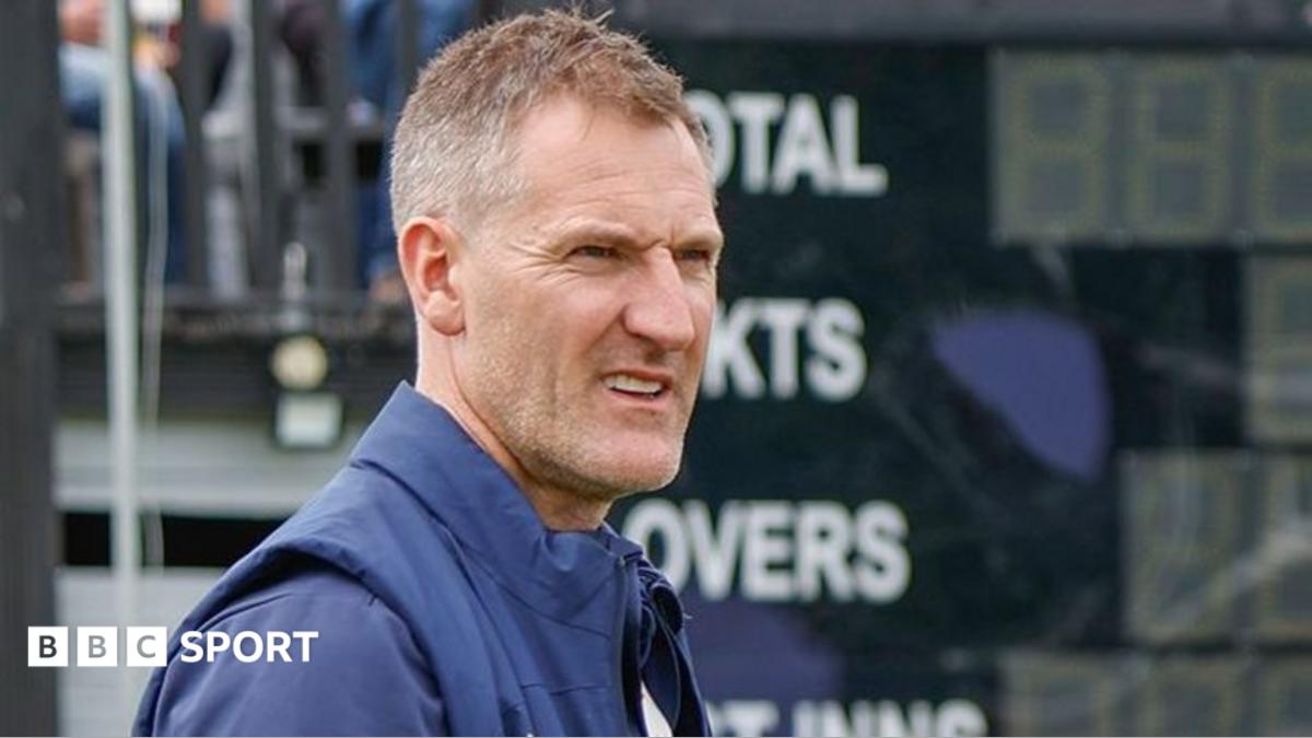 Mark Chilton in navy Lancashire clothing ahead of a match earlier this summer