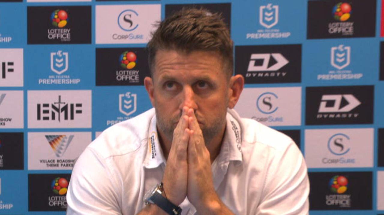 NRL 2026: Josh Hannay blasts Bunker for Keano Kini sin bin, Gold Coast Titans press conference, video