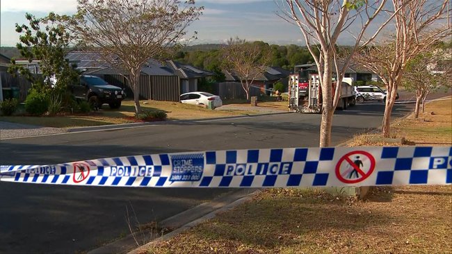 Police taped off the scene in Fernvale following the death of a 50-year-old man.