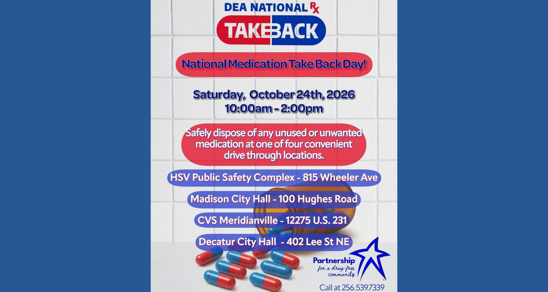 Get rid of old or unused medications at National Drug Take Back Day