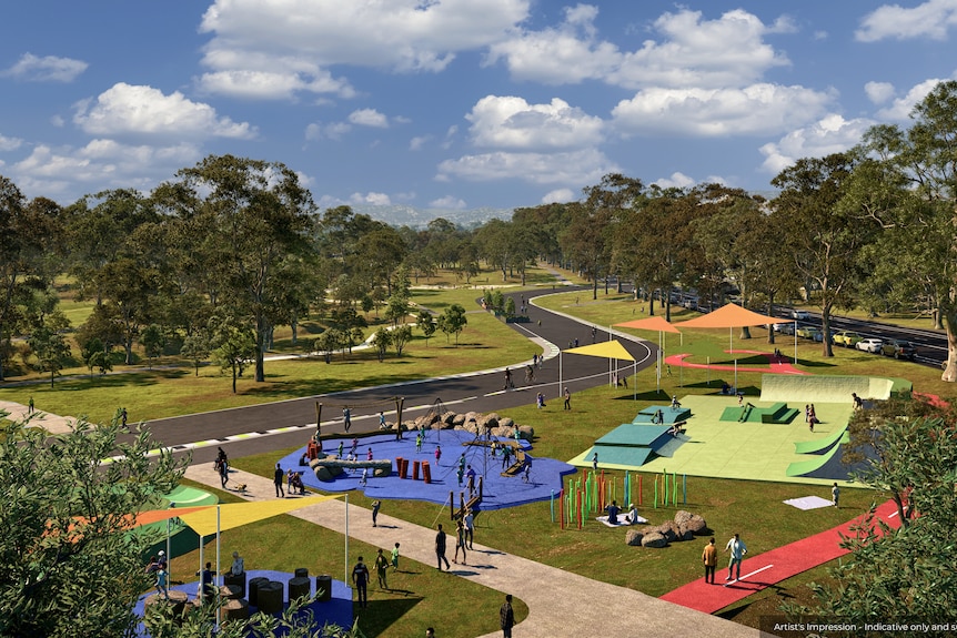 An artistic impression of Adelaide's eastern parklands following changes for the MotoGP.