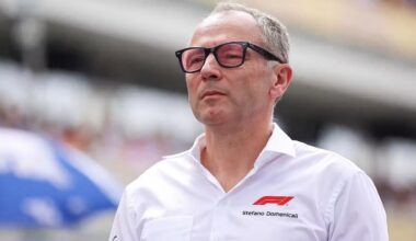 Formula 1 CEO Stefano Domenicali depicted wearing his ever-present rose-colored glasses even when things are horrible