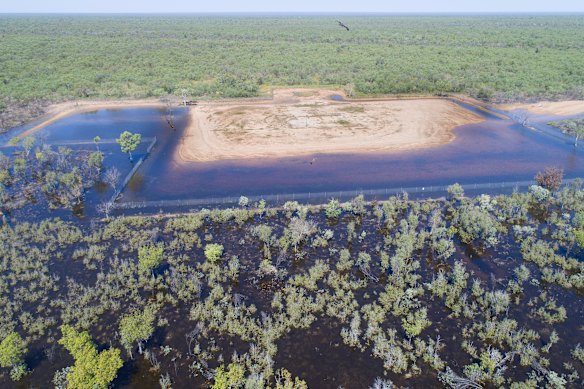 A flooded Buru Energy well pad back in May, 2018. There are concerns a similar flood could occur with Black Mountain’s proposal. 
