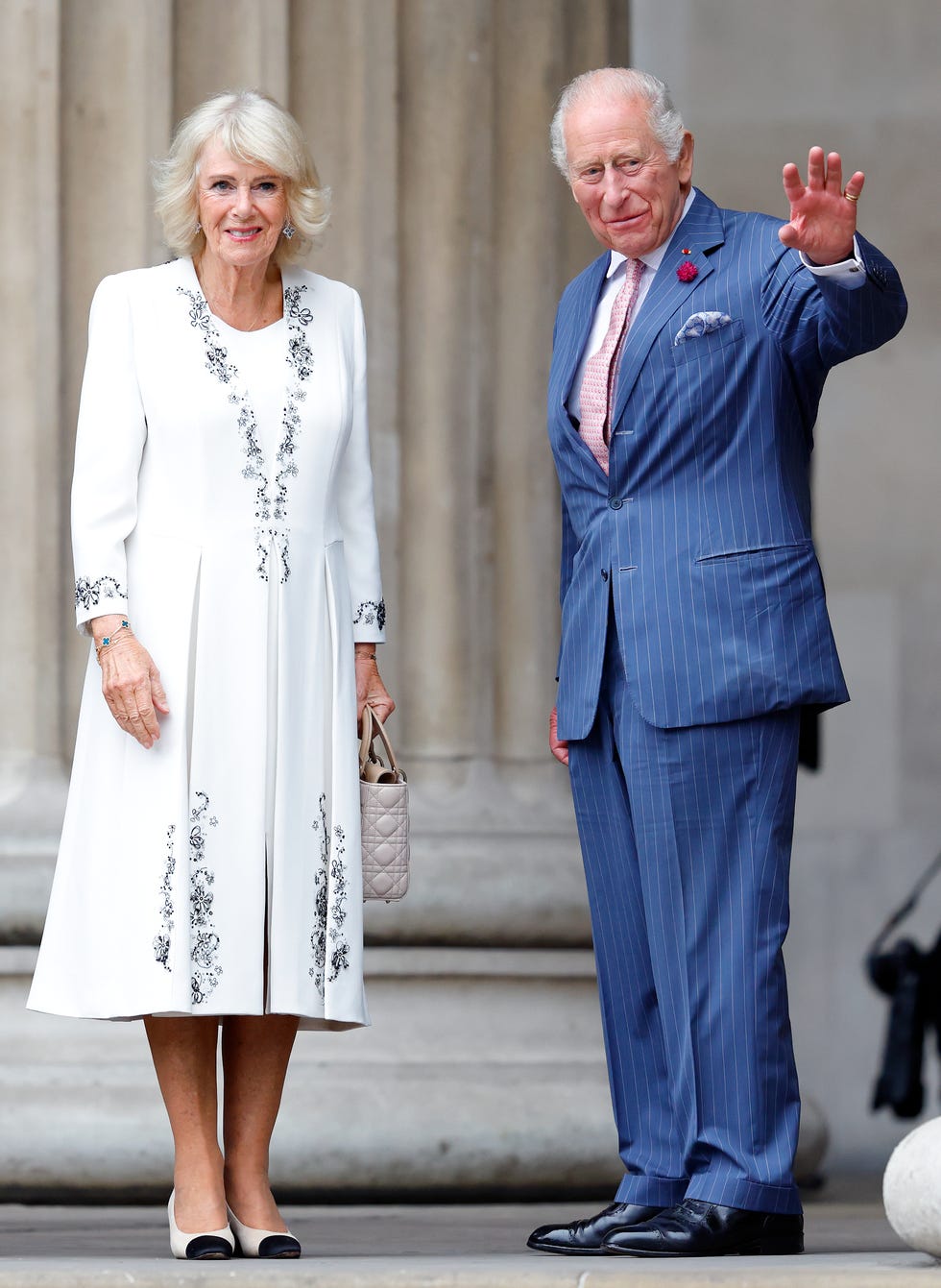 King Charles III And Queen Camilla View The Bayeux Tapestry Exhibition