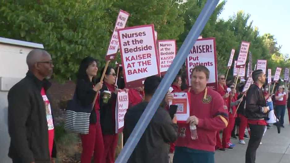 Kaiser nurses in California picket over staffing levels and use of AI