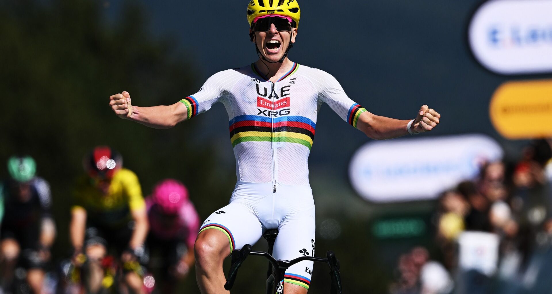 'First day back, last day with rainbow' – Tadej Pogačar shows off scar from collarbone surgery as he returns to riding outdoors for the first time since season-ending crash