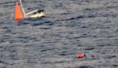 Sailors rescued from raft after hitting a whale pod sinks their yacht