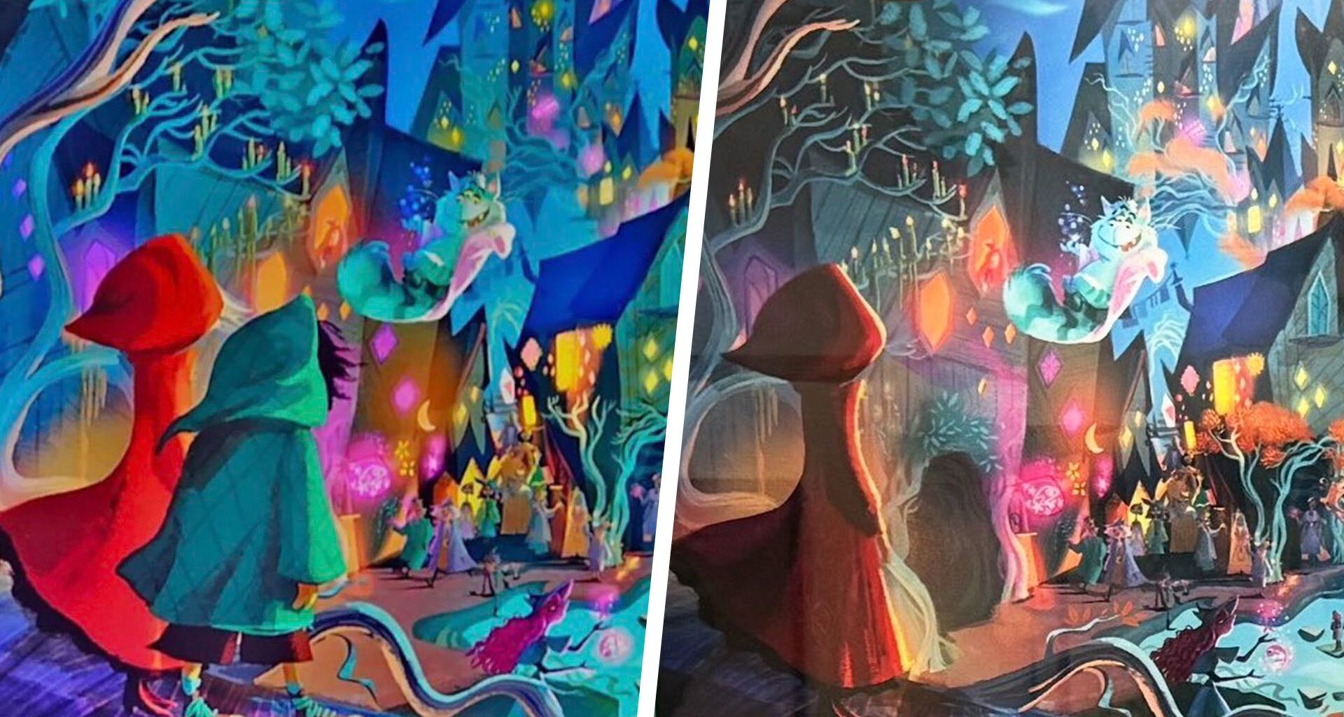 Hexed concept art before and after the character change