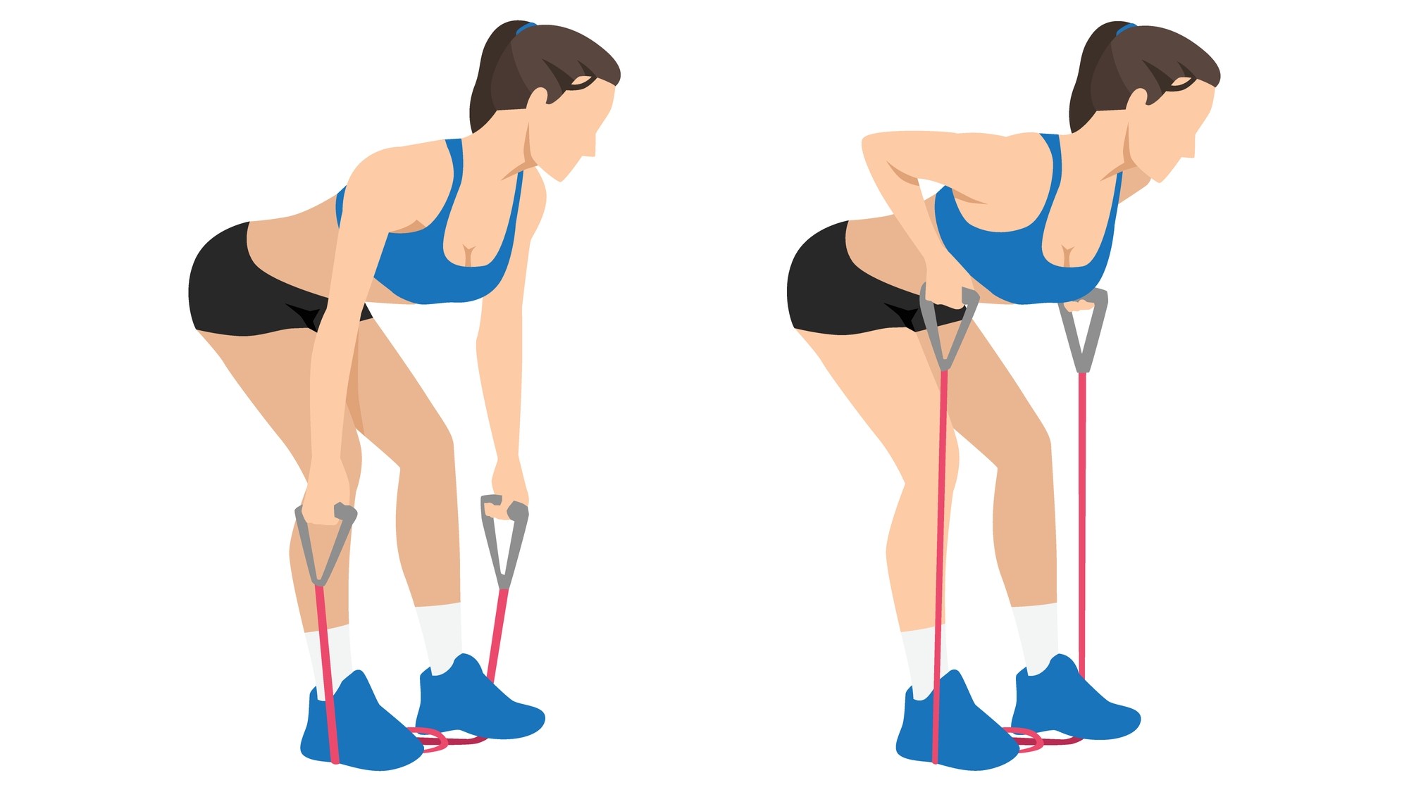 Vector resistance band bentover row