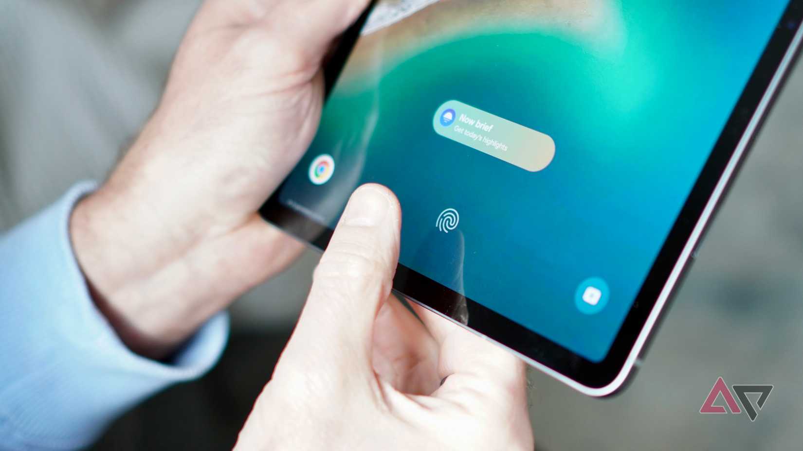 The fingerprint sensor on the Samsung Galaxy Tab S11