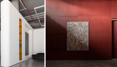 dubai gallery pairs open white exhibition halls with brick-toned museum room