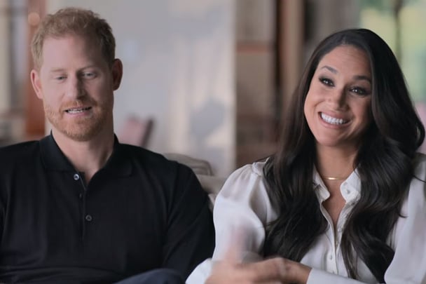 Harry and Meghan chat in their documentary.