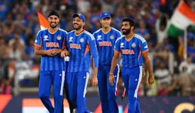 India lift the ICC Men's T20 World Cup 2026 Trophy