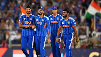 India lift the ICC Men's T20 World Cup 2026 Trophy