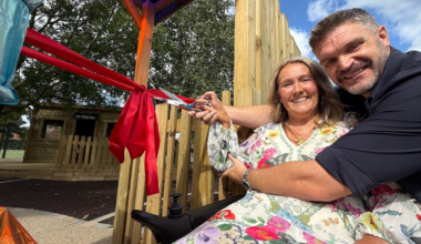 Head opens school playpark after MND diagnosis