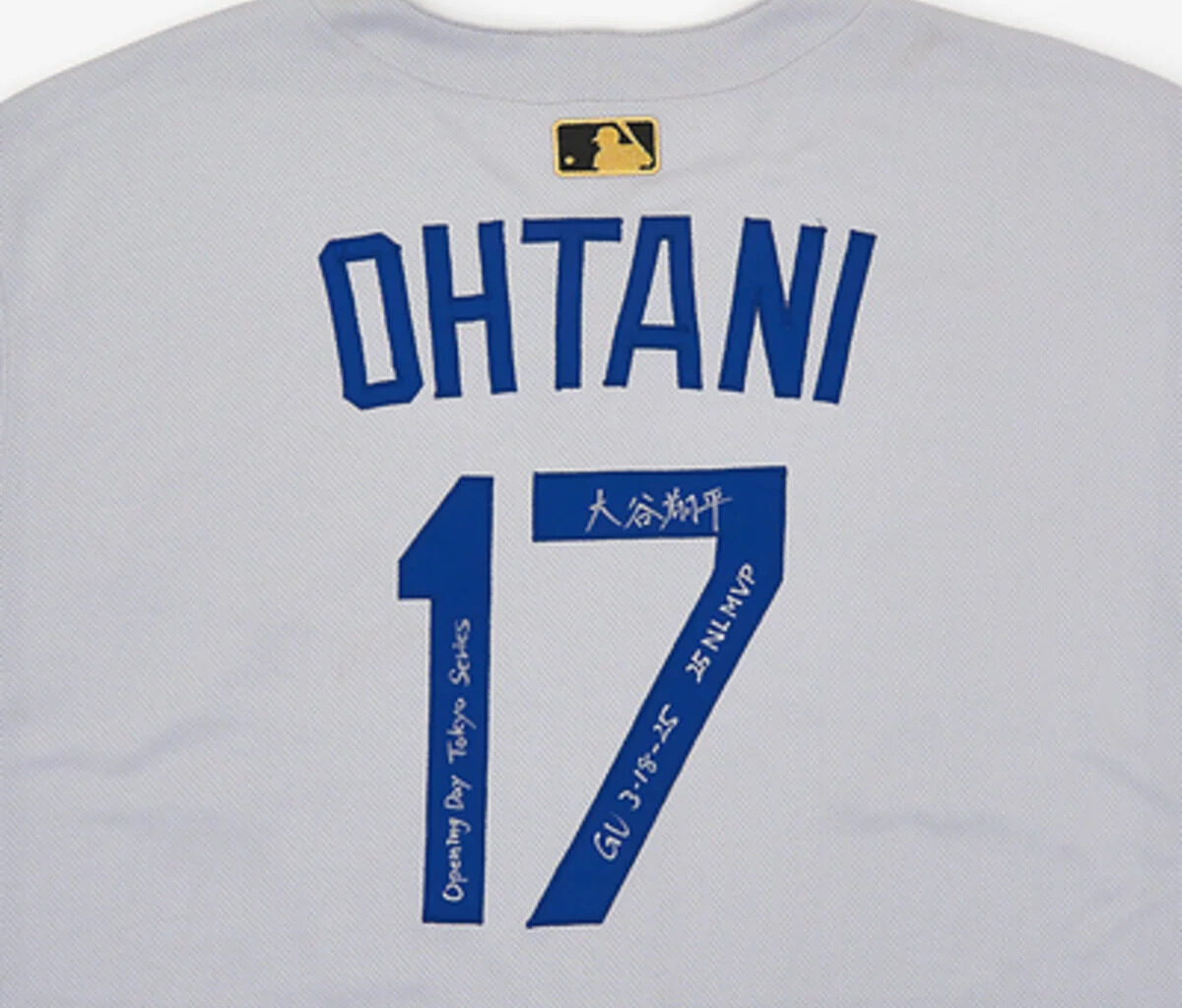 The Realest to Auction Shohei Ohtani's Game-Worn Dodgers Jersey From His First-Ever MLB Game in Japan, an Artifact Bearing the First Gold MLB Logoman Ever Worn in an Official MLB Game