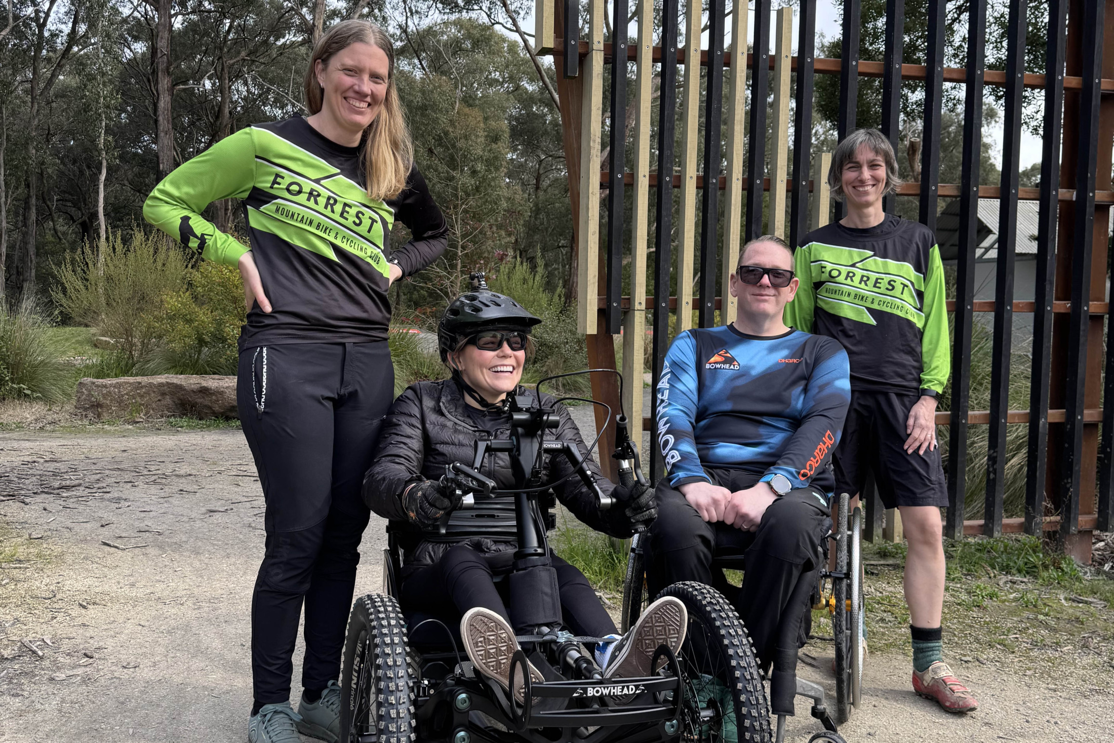 Forrest MTB & Cycling club members and their new Bowhead bike. 