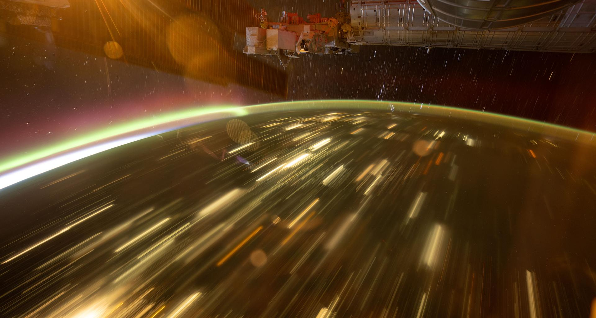 Astronaut spies city lights, auroras and star trails from the ISS photo of the day for Sept. 22, 2026