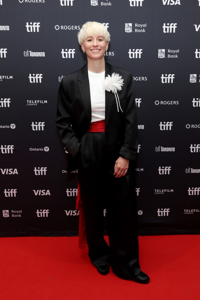 Megan Rapinoe at the premiere of "Rapinoe" during the 2026 Toronto International Film Festival.