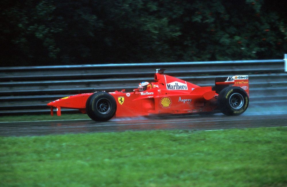 Michael Schumacher's crash led to a famous 1-2 for Jordan, where a Schumacher still appeared on the podium