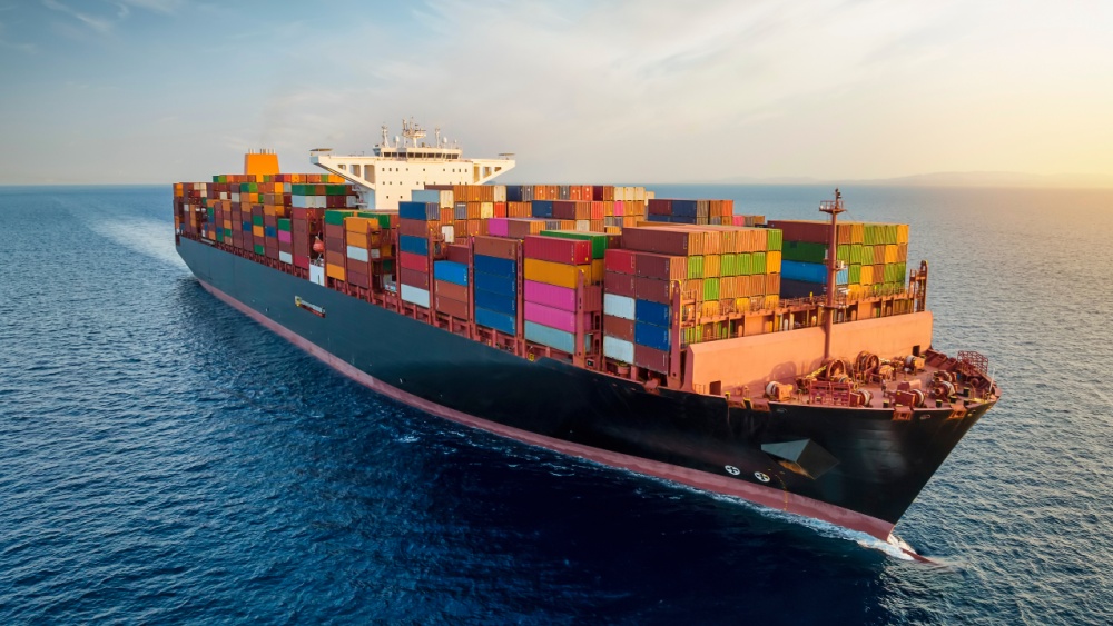 A cargo ship.