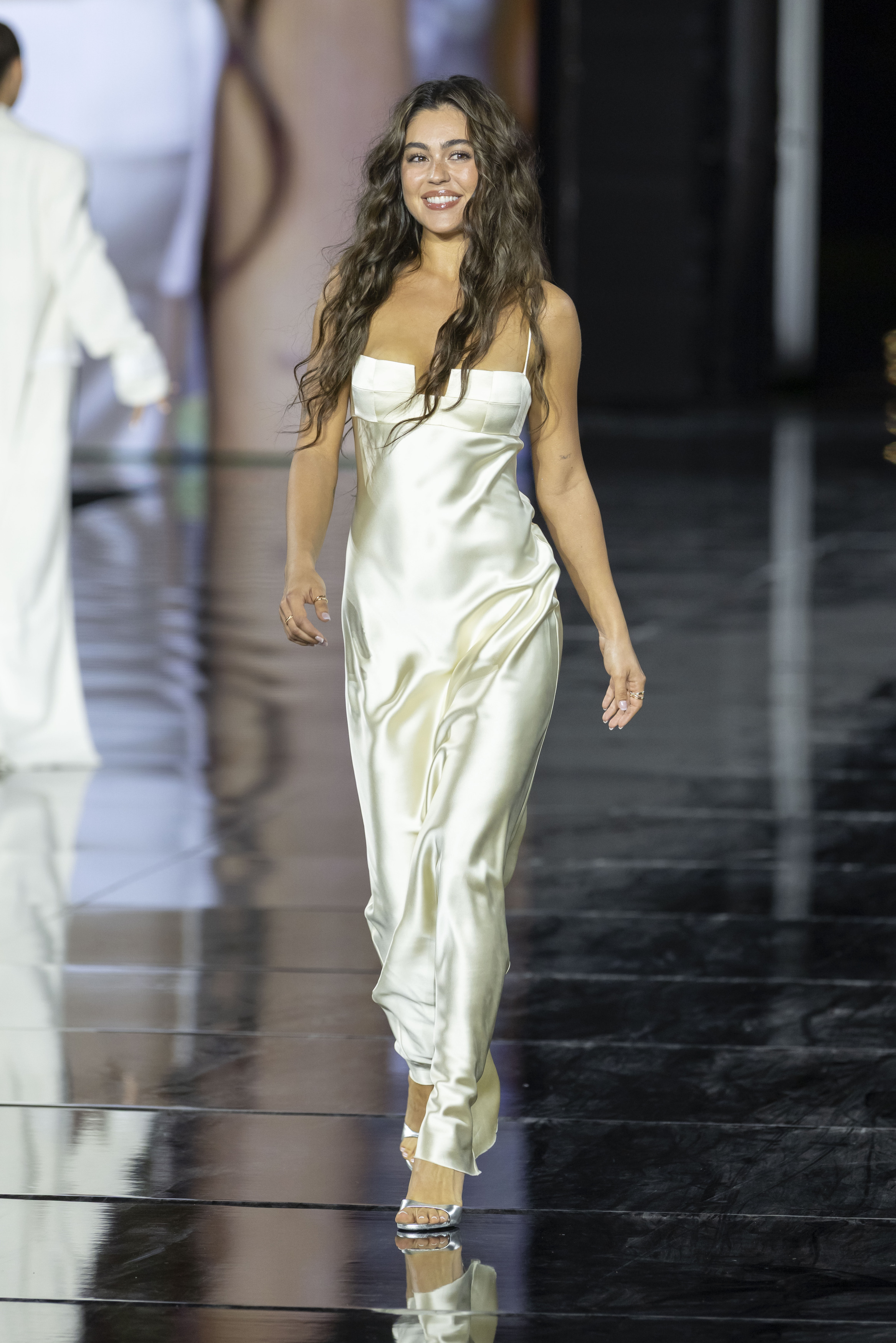 Mika Abdalla on the runway at the L'Oreal Paris "Express Your Worth" fashion show.