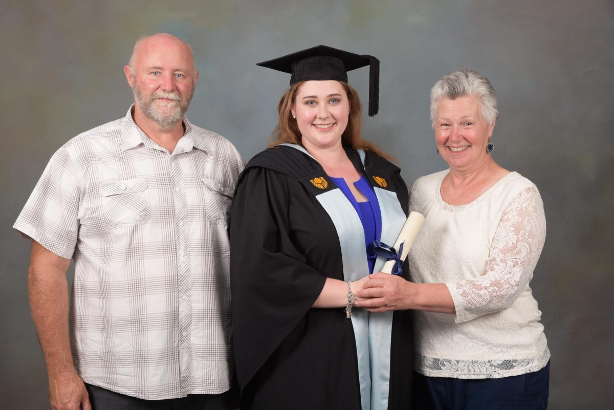 A family at a graduation 
