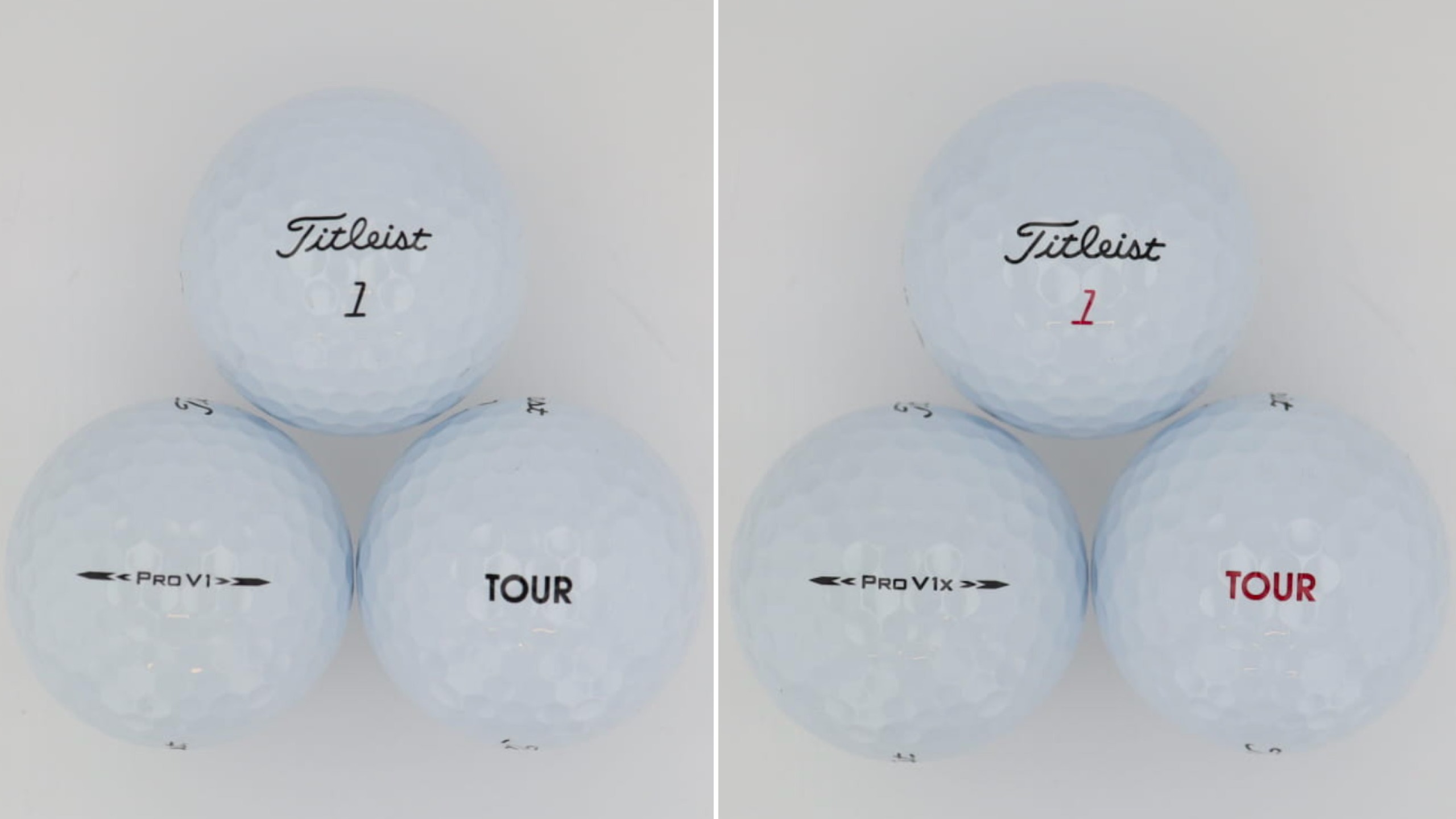 The Titleist Pro V1 and Pro V1x
