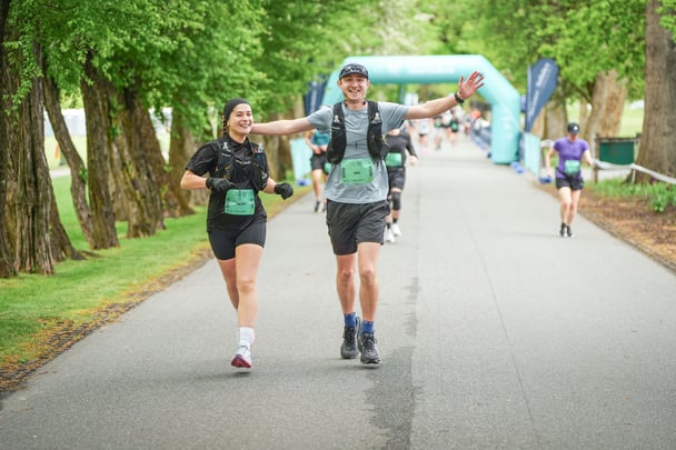 Ailish on a run with a friend. Image: Supplied.