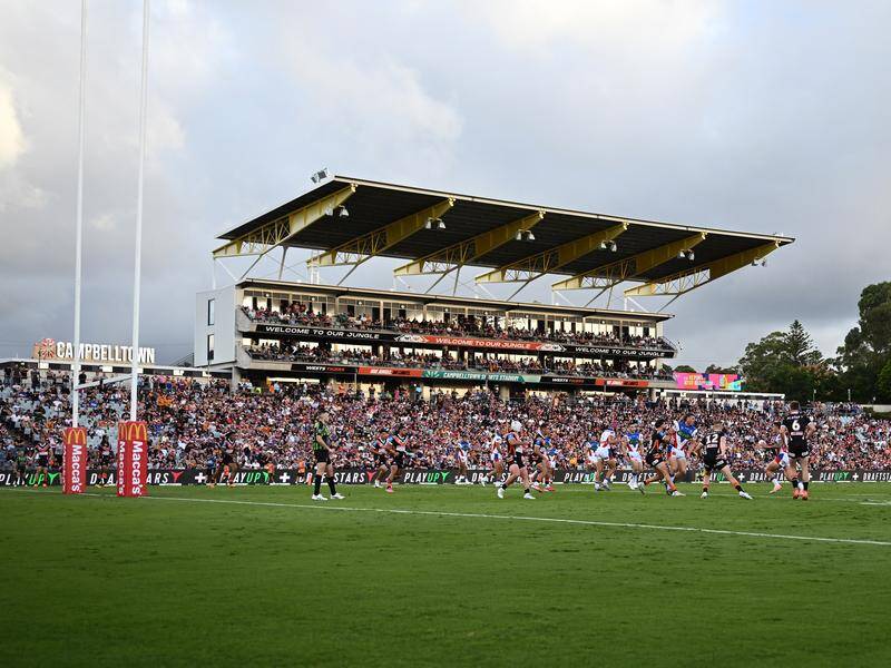 Wests Tigers will play six games at Campbelltown in 2027, for the first time since 2002. Photo: Dan Himbrechts/AAP PHOTOS