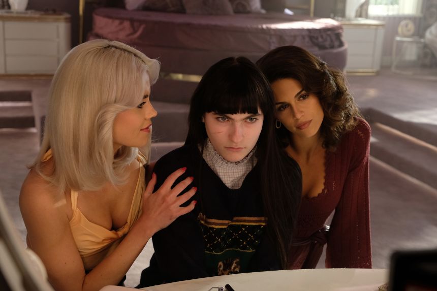 Hayes Warner, Ivy Wolk and Kaia Gerber in “The Shards.” Warner and Gerber, in leading roles, grew close as they spent hours getting ’80s makeovers.