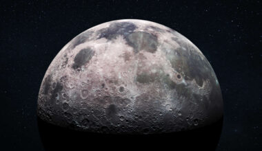 A detailed view of the moon's surface with craters against a starry background.
