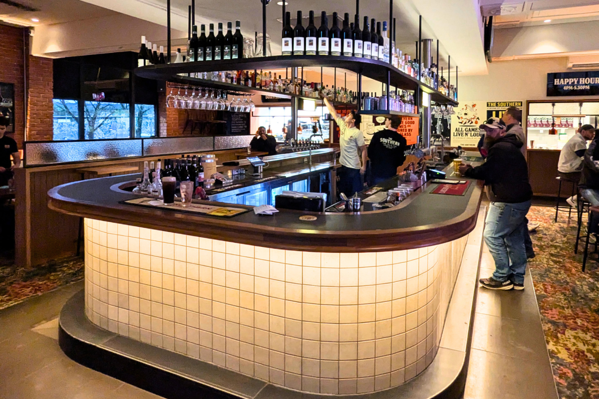 A bar in a pub.