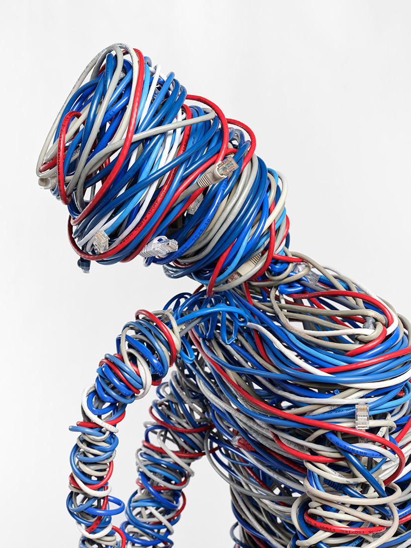 hundreds of feet of cable and steel reimagine rodin’s thinker for networked age - 4