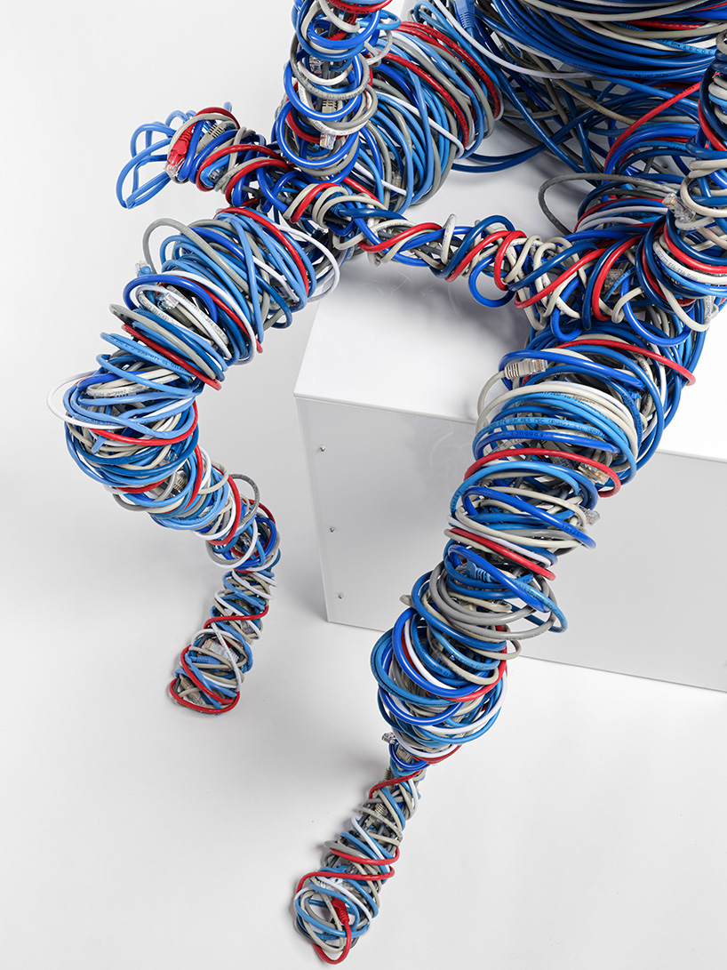 hundreds of feet of cable and steel reimagine rodin’s thinker for networked age - 8