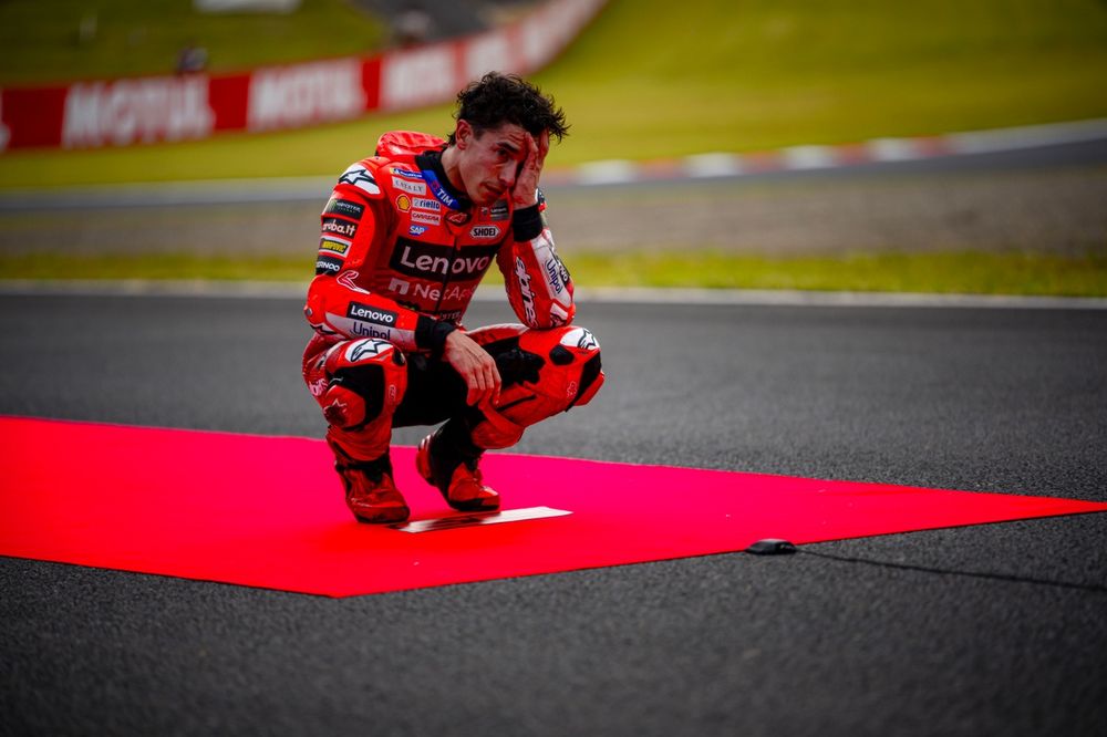 Marc Marquez after winning his 2025 MotoGP title