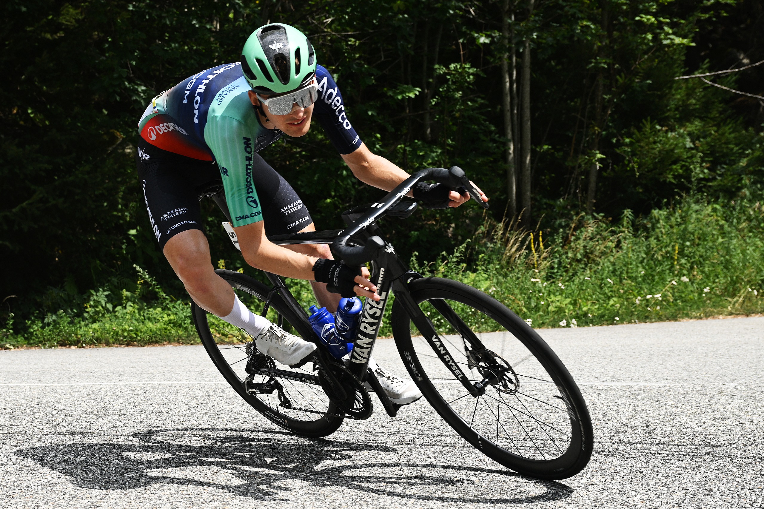Paul Seixas on a descent during the 2026 Tour de France