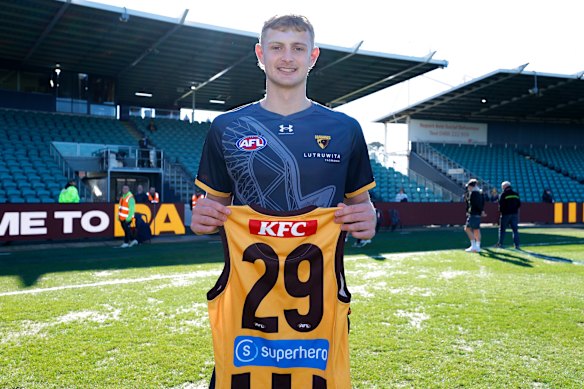 Aidan Schubert played one game for the Hawks in his first season.