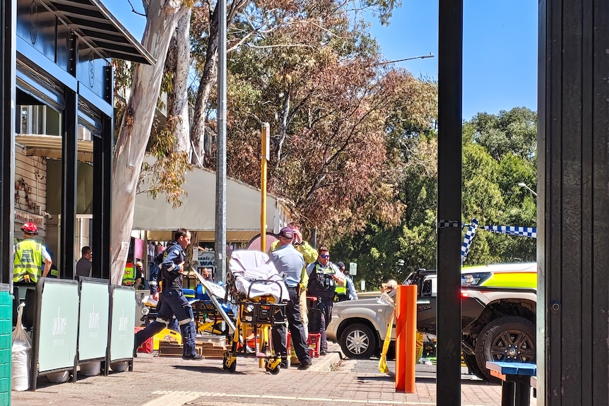 Emergency services at car crash scene