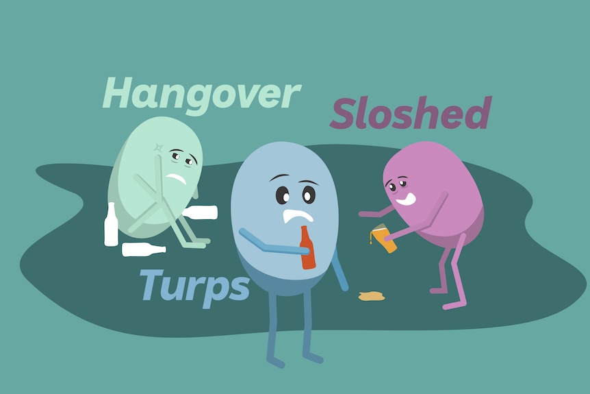Small capsule-shaped figures demonstrate the effects of alcohol.