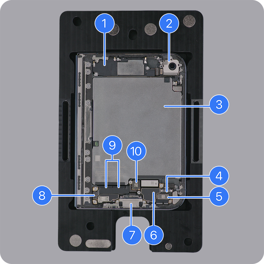 Apple’s internal view of iPhone Duo from the outer-display side.