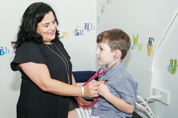 AMA Queensland chair and Brisbane-based doctor Maria Boulton with her son. 