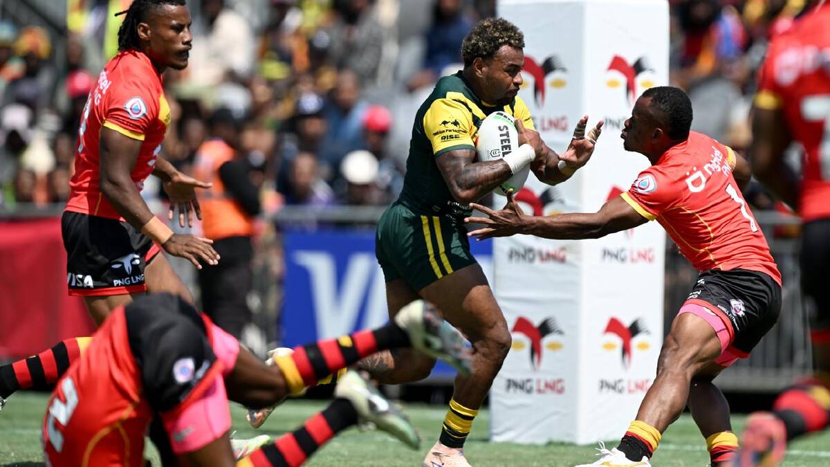 Ezra Mam was a constant scoring threat in the Australians' win over the PNG outfit. (HANDOUT/NRL PHOTOS)