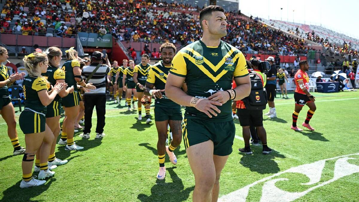 David Fifita led the Australians with aplomb in their easy win over the PNG outfit. (HANDOUT/NRL PHOTOS)