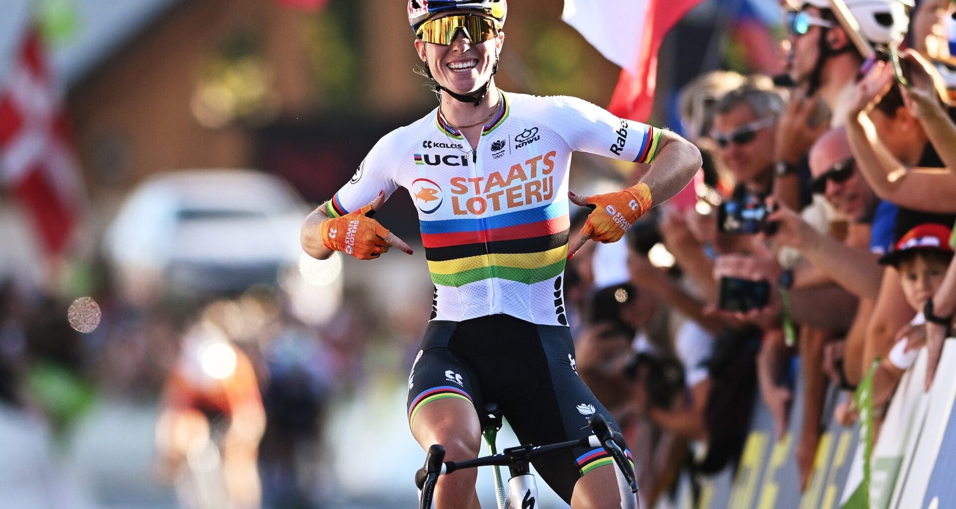 Demi Vollering (Netherlands) wins the European road race championships on October 03, 2026 in Sencur, Slovenia. (Photo: Szymon Gruchalski/Getty Images)