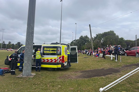 Scenes at Wallsend, Newcastle, after a car crashed into a crowd of Knights supporters.
