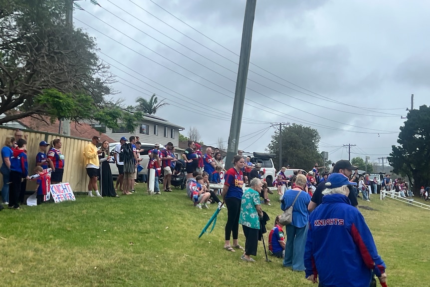 Knights supporters on an oval.