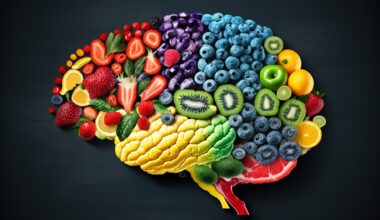 brain made of fruits: Healthy food concept.