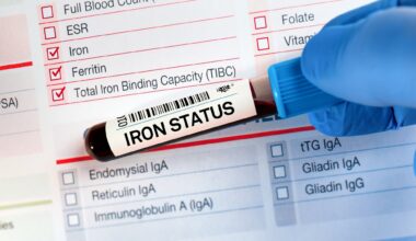 Blood sample tube for analysis of Iron Status Tests. Blood tube test with requisition form for Iron status Test